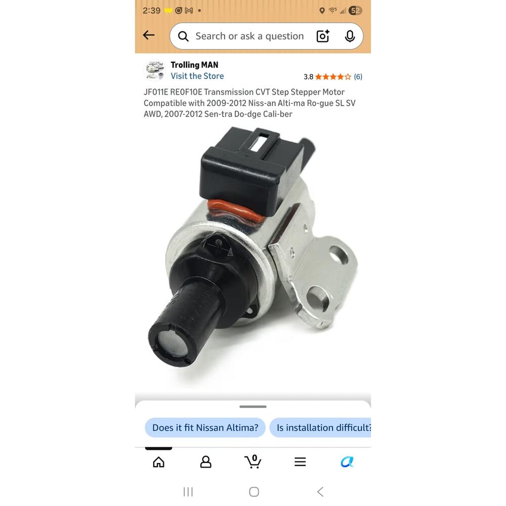JF011E RE0F10E F1CJA Transmission CVT Step Motor For Nissan Dodge